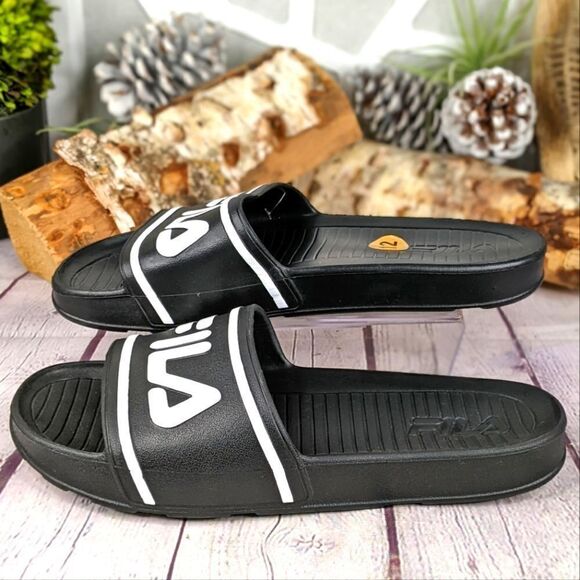 Fila SLEEK SLIDE LT Black Slip-On Athletic Sandals - Picture 4 of 8